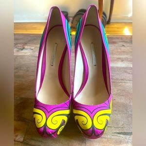 Nicholas Kirkwood Vero Cuoio Swirlprint Heels